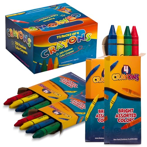 Bedwina Bulk Crayons - Crayons Case, Premium Color Crayons for Kids and Toddlers, Non-Toxic, for Party Favors, Restaurants, Goody Bags